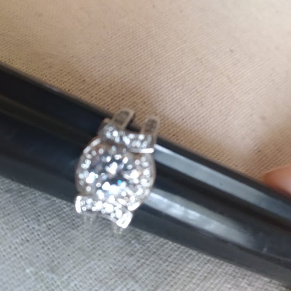 Silver Tone Clear Round Stone Statement Ring . - image 6